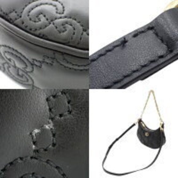 Gucci GG Matelasse Double Bag Crossbody Chain Handbag Black - Picture 7 of 7